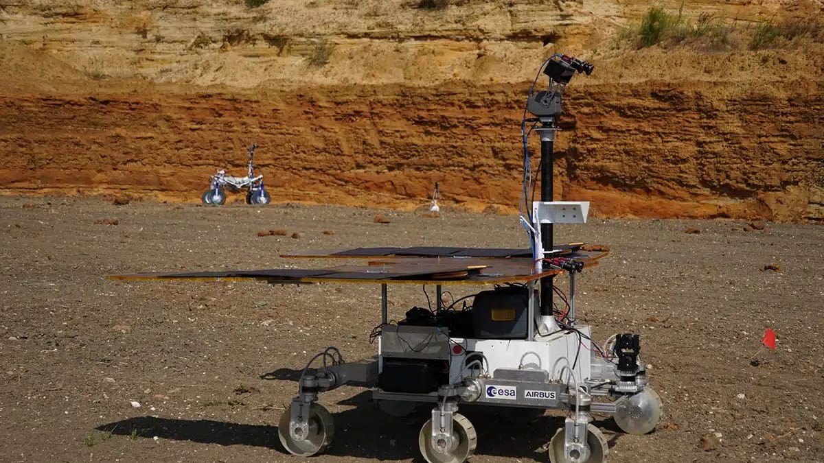 Uber Space Rover Airbus trialed prototype space rovers in a quarry