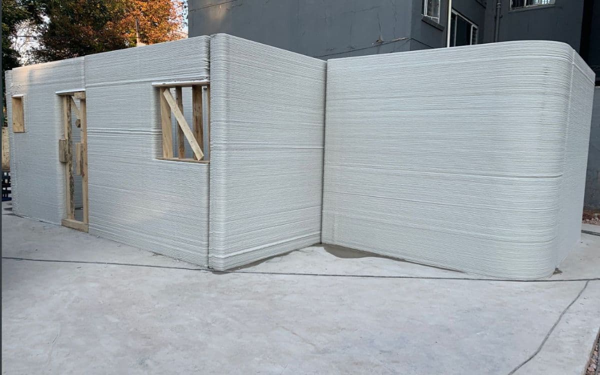 The 3D-printed house almost done.