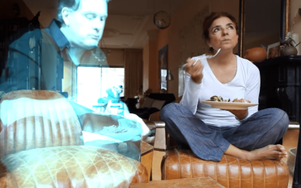 A woman is about to marry an AI hologram