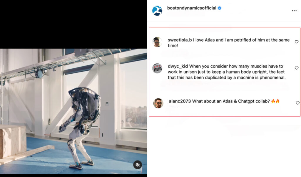 Boston Dynamics robot Atlas, comments