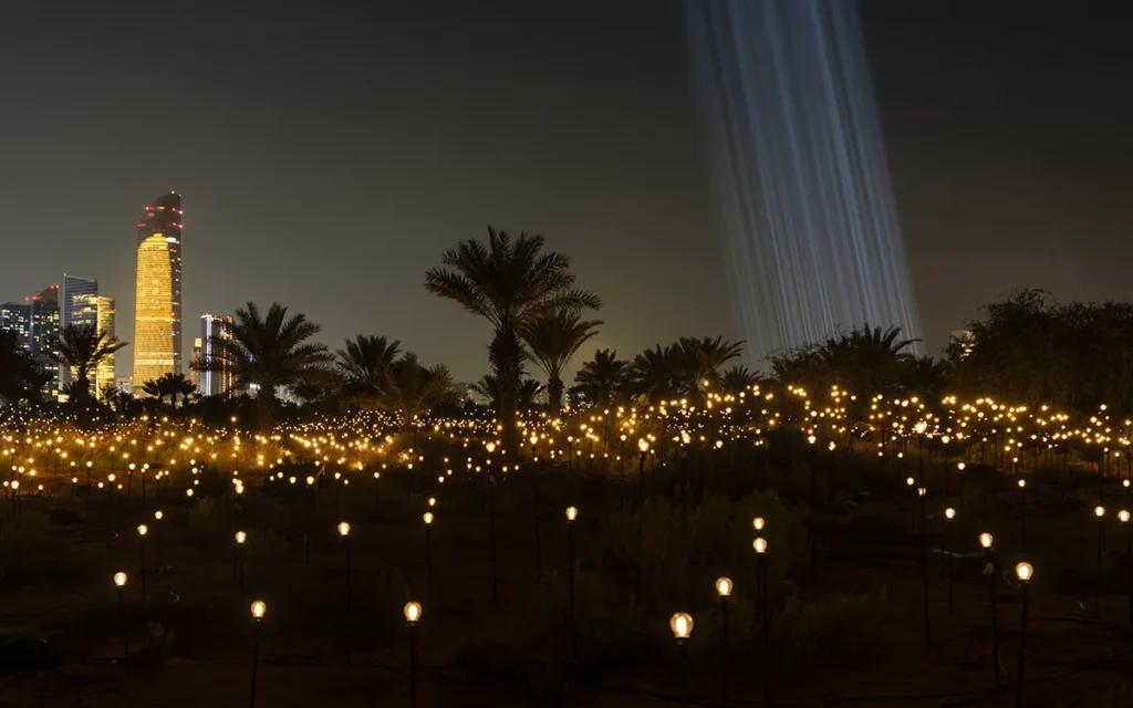 This Art installation in Abu Dhabi, named Pulse Island, reflects heartbeats into glowing light shows, in the most romantic piece of tech out there