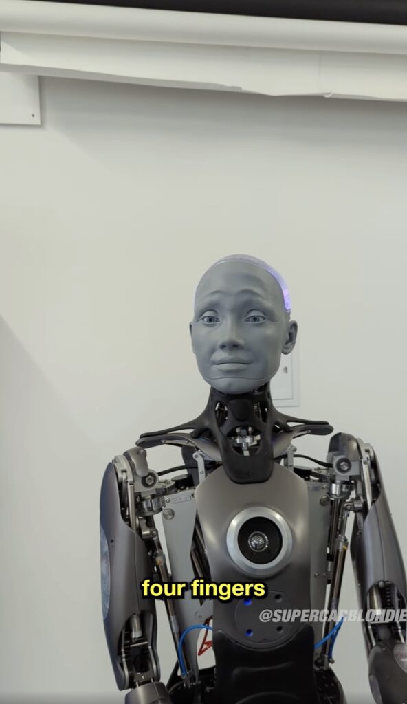 Ameca robot talking
