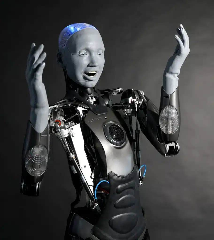Ameca robot chilling reply at Nab show