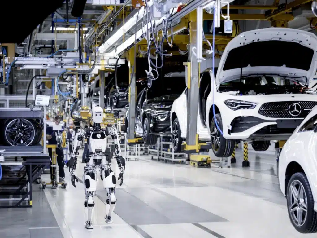Apollo Apptronik working the line at Mercedes