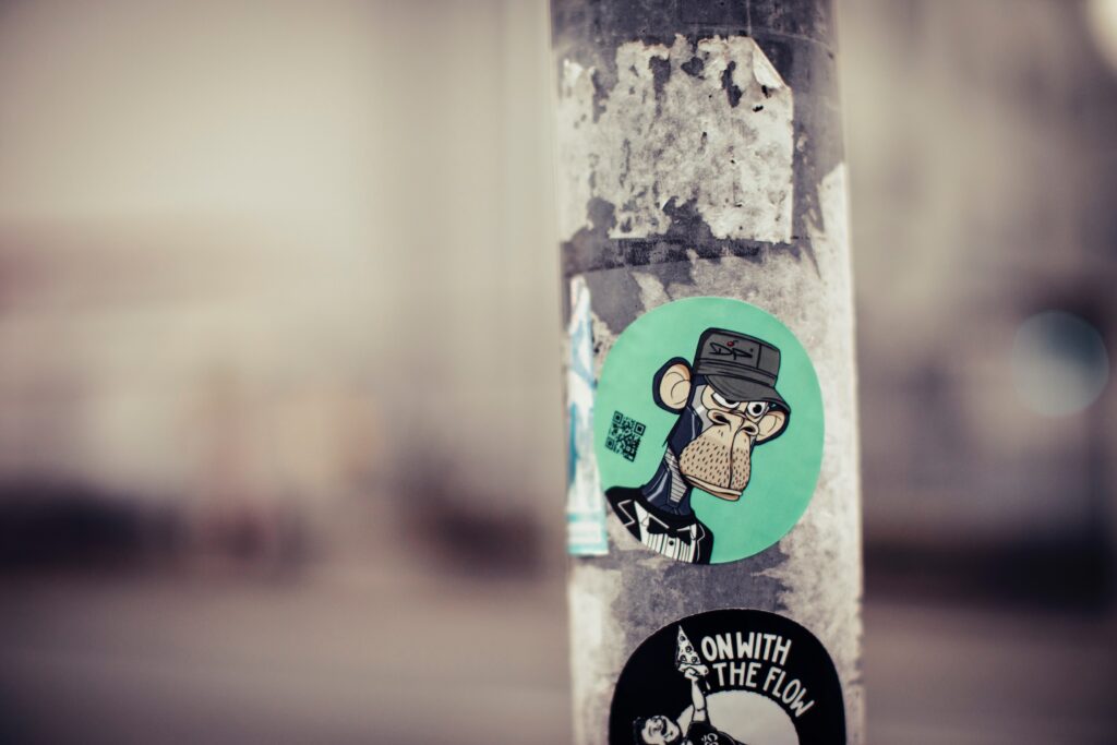 crypto fail: BAYC sticker by Markus Spiske on Unsplash