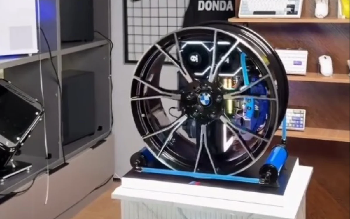 Someone turned a BMW M5 F90 Competition wheel into a fully working gaming computer and it looks absolutely elite