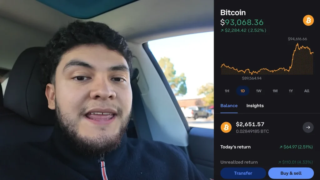 Man putting $5 a day into Bitcoin shows what it's like now he's 429 days in