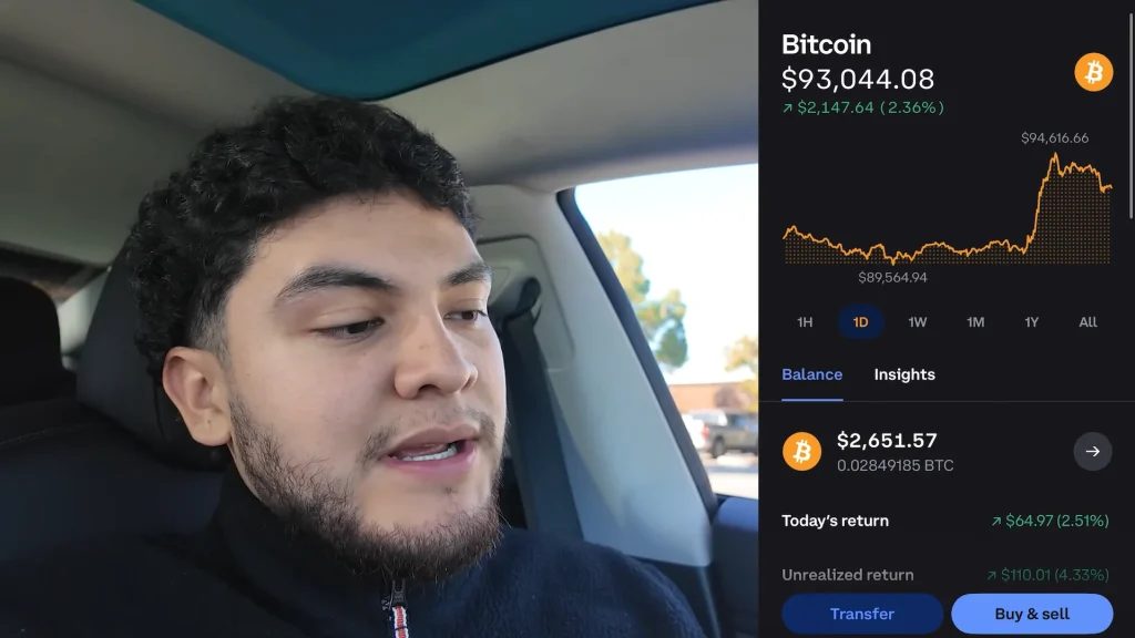 Man putting $5 a day into Bitcoin shows what it's like now he's 429 days in