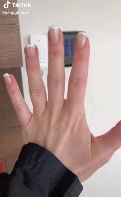 Hand with a microchip inside it