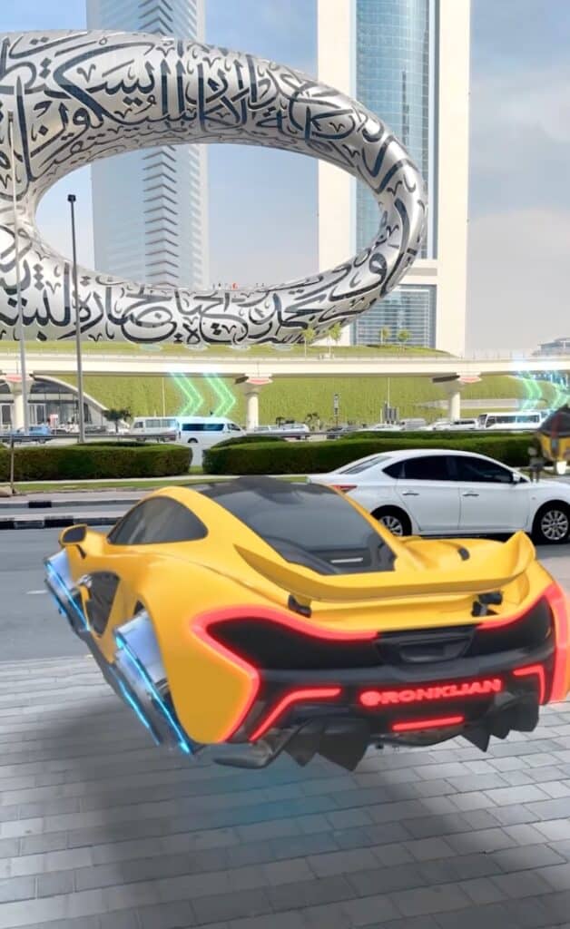 Dubai in 2070 flying McLaren