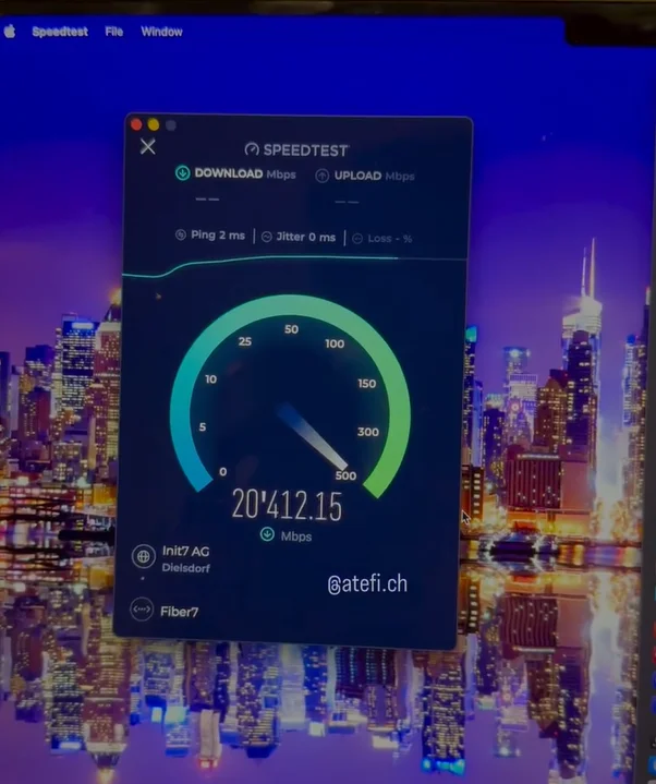 Man aiming to have the world's fastest internet shares a new speed test video