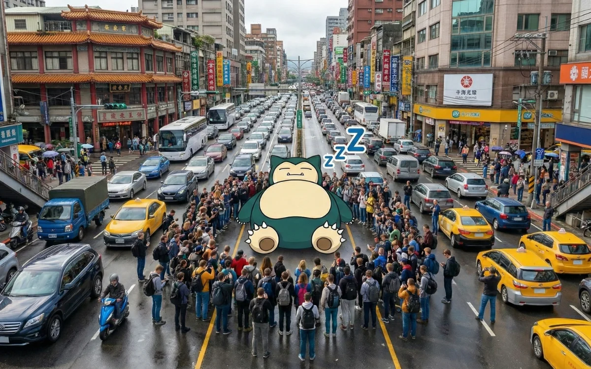 Pokémon GO players once caused a massive traffic jam after a rare character appeared in Taiwan