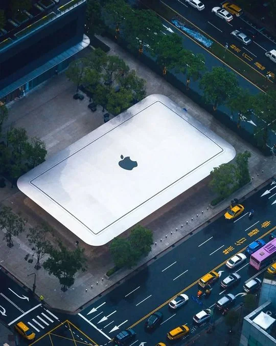 Taiwan's Apple store has an incredible design where it looks like a giant MacBook from above
