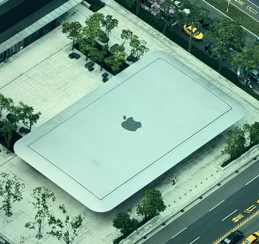 Taiwan's Apple store has an incredible design where it looks like a giant MacBook from above