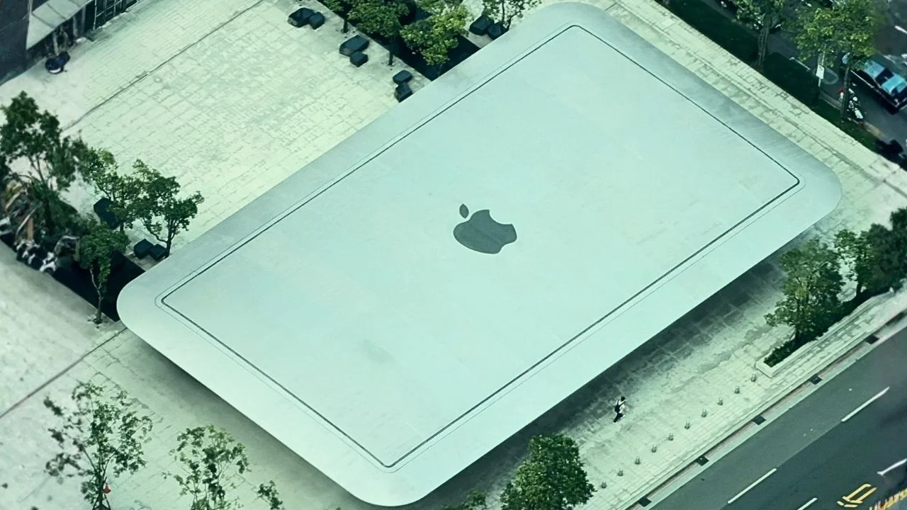 Taiwan's Apple store has an incredible design where it looks like a giant MacBook from above