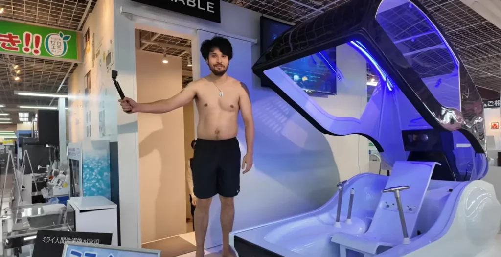 Man visits Japanese store and finds the world's first human washing machine worth $400,000 so gets in and tries it