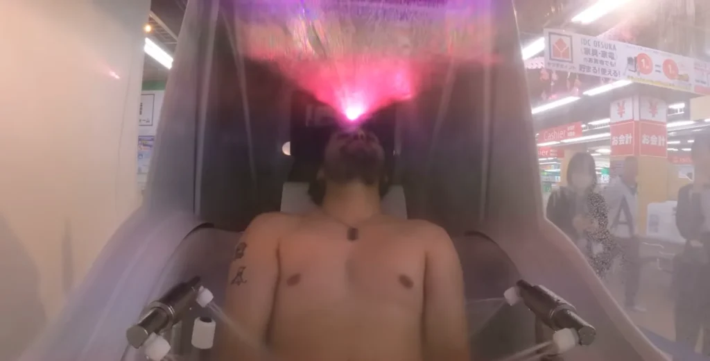 Man visits Japanese store and finds the world's first human washing machine worth $400,000 so gets in and tries it