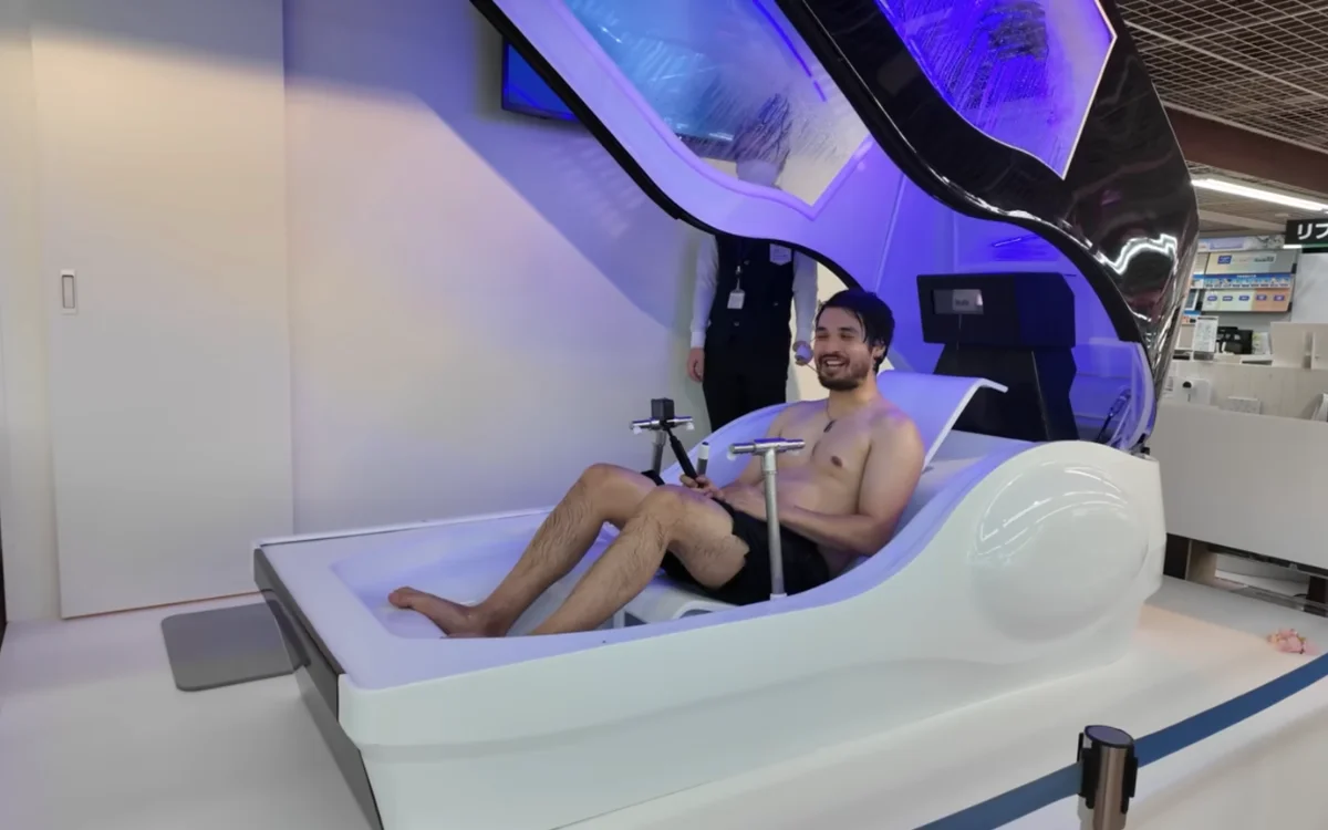Man visits Japanese store and finds the world's first human washing machine worth $400,000 so gets in and tries it