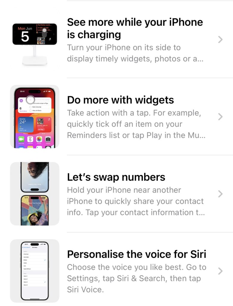iOS 17 features