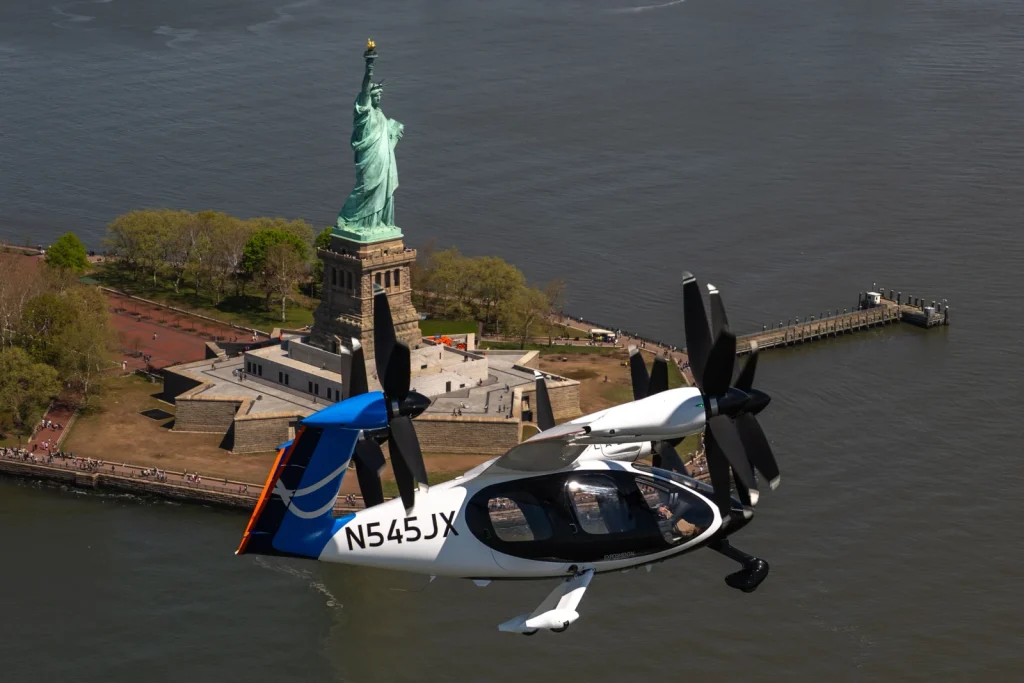 Flying taxi makes its first ever trip through the skies of New York City