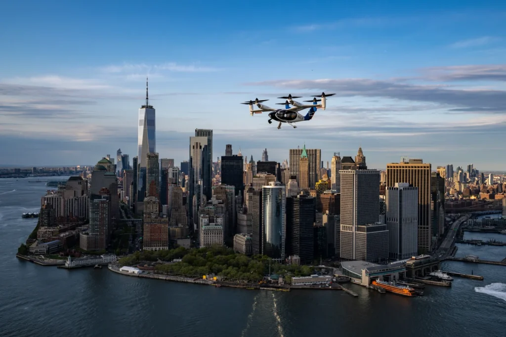 Flying taxi makes its first ever trip through the skies of New York City