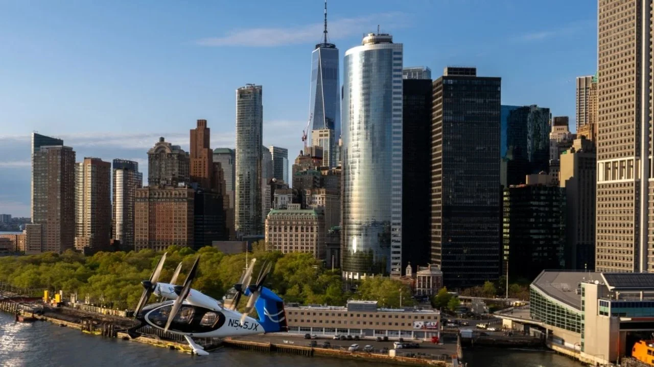 Flying taxi makes its first ever trip through the skies of New York City