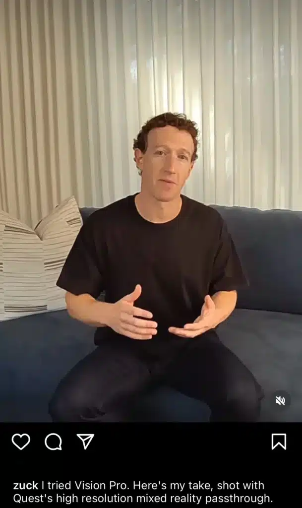 Mark Zuckerberg Apple Vision Pro