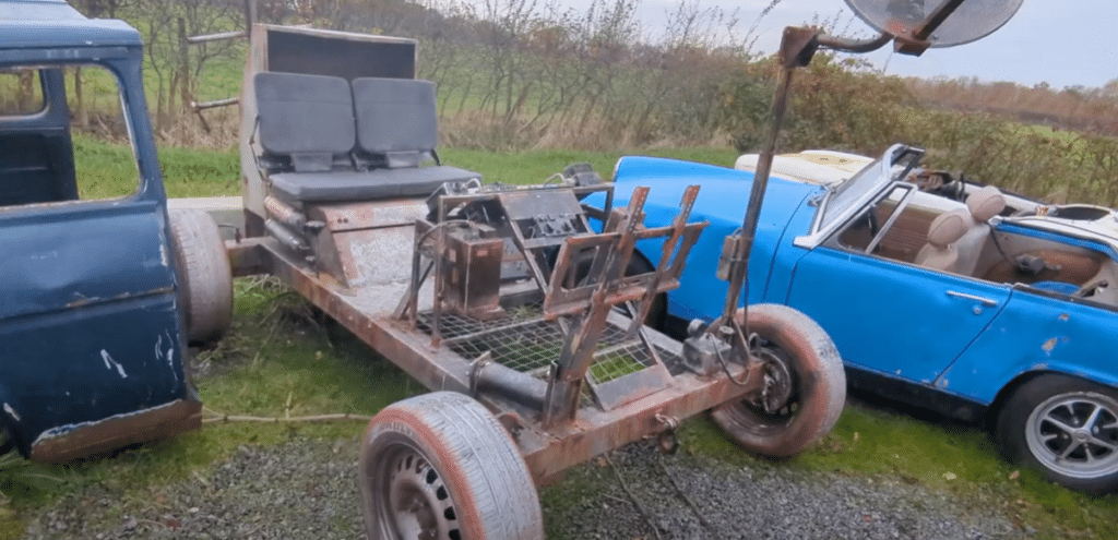 Explorer was checking out a load of abandoned cars when he found a NASA space vehicle and couldn't resist a look inside