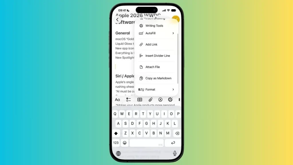 All the new changes coming to Apple's Notes app with iOS 27