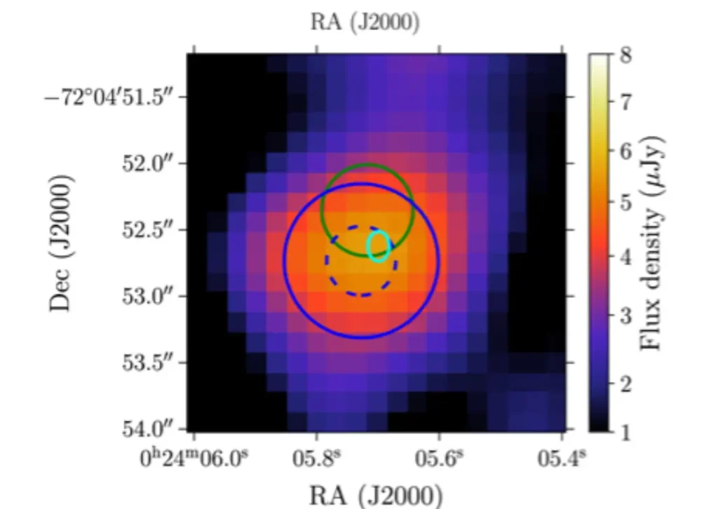 Radio waves detected by ATCA in an ancient star cluster