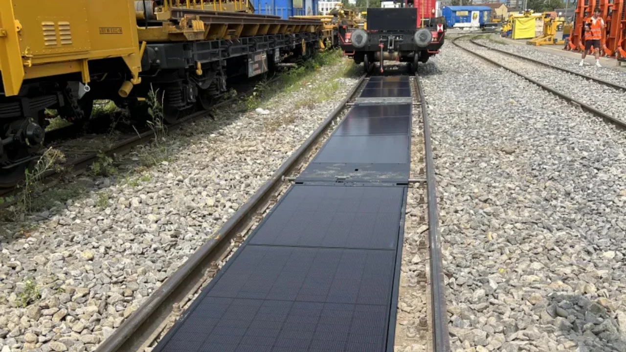Switzerland is installing solar panels in the unused space between train tracks to try and boost its renewable energy