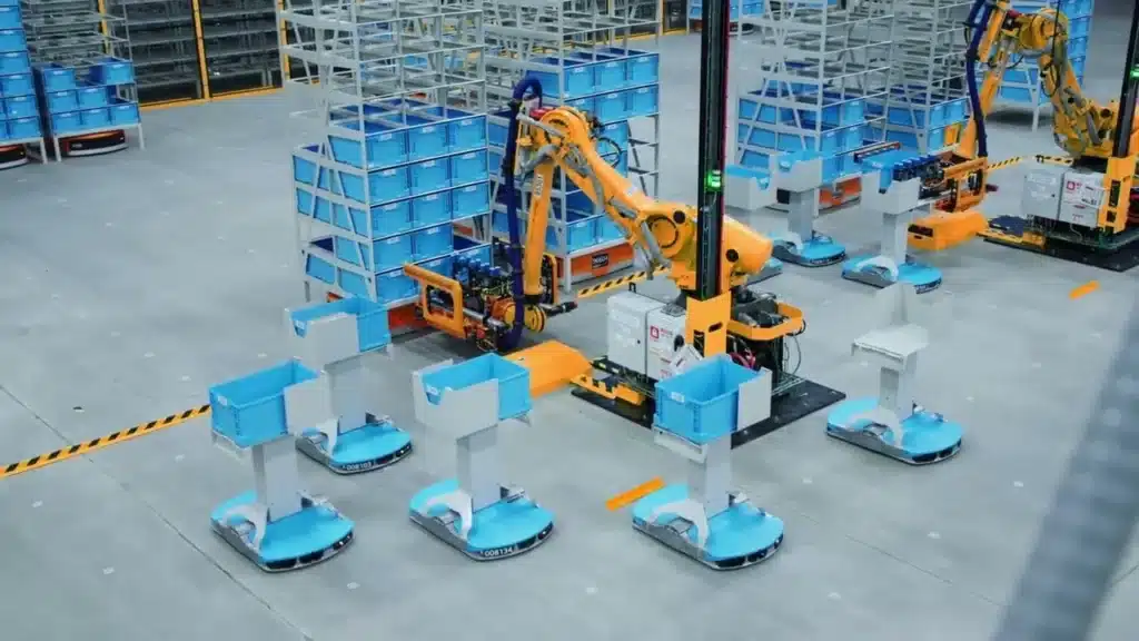 Robots working at Amazon