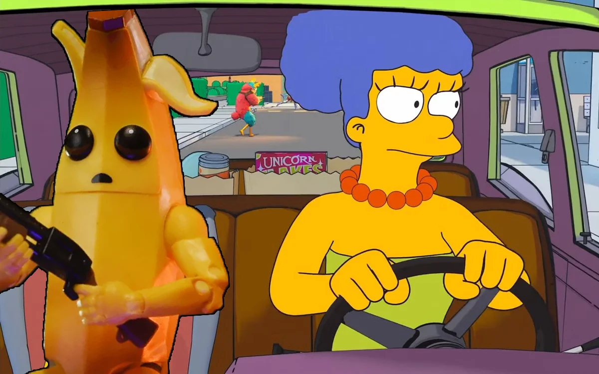 fortnite-and-rocket-league-combine-to-recreate-simpsons-hit-and-run