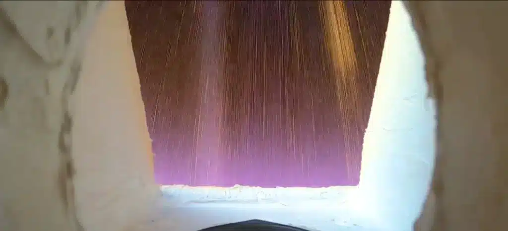 The spacecraft was engulfed in fire as it re-entered the atmosphere