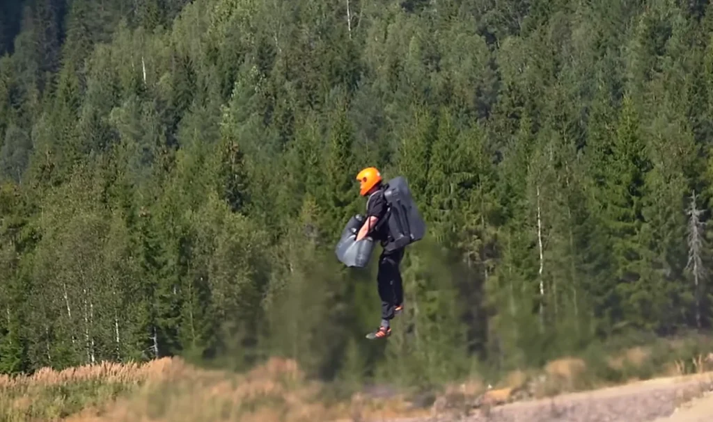 Man flies around in jet suit like he's come straight out of a sci-fi movie