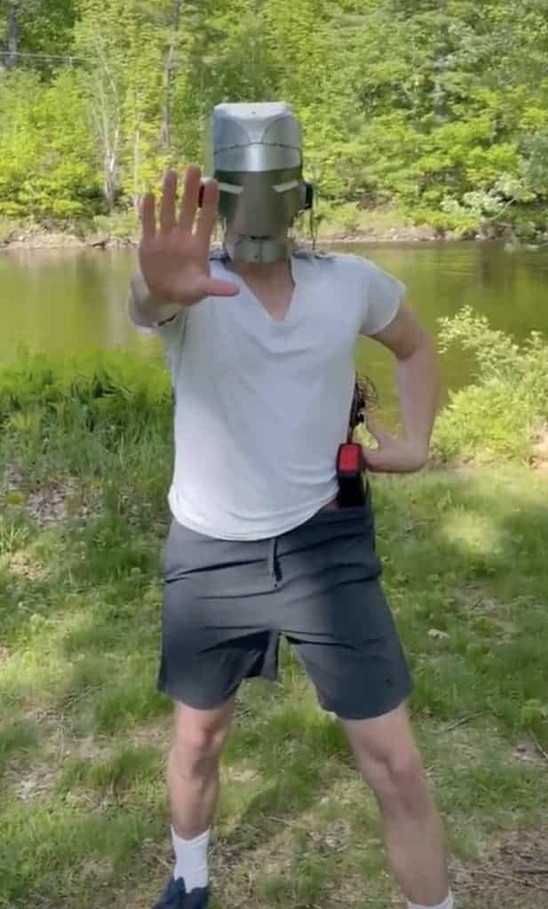 The Techmaster wearing his Iron Man mask