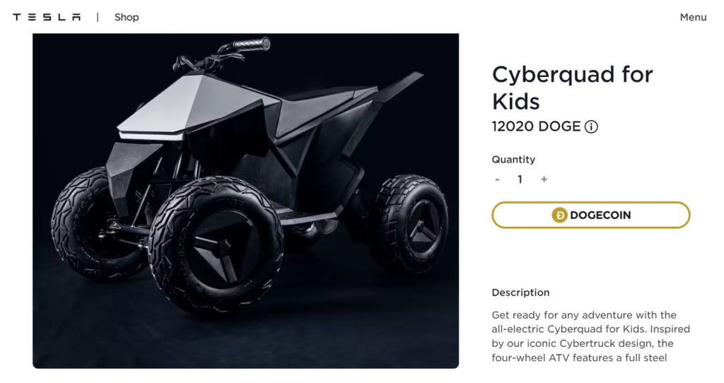 Tesla Doge payment option