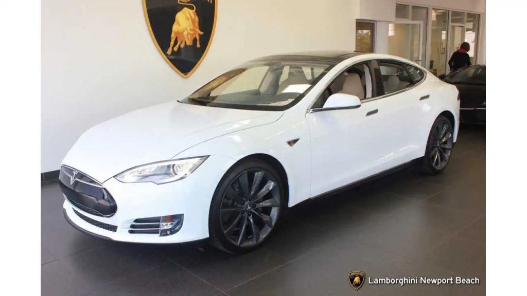 Tesla Model S at Lamborghini Newport Beach