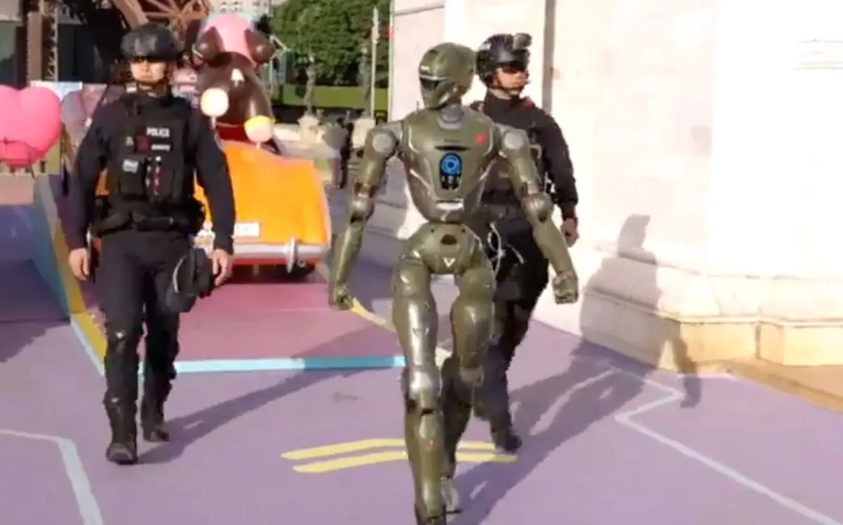 Humanoid 'Terminator' robocop spotted on patrol with police officers in China in surreal video