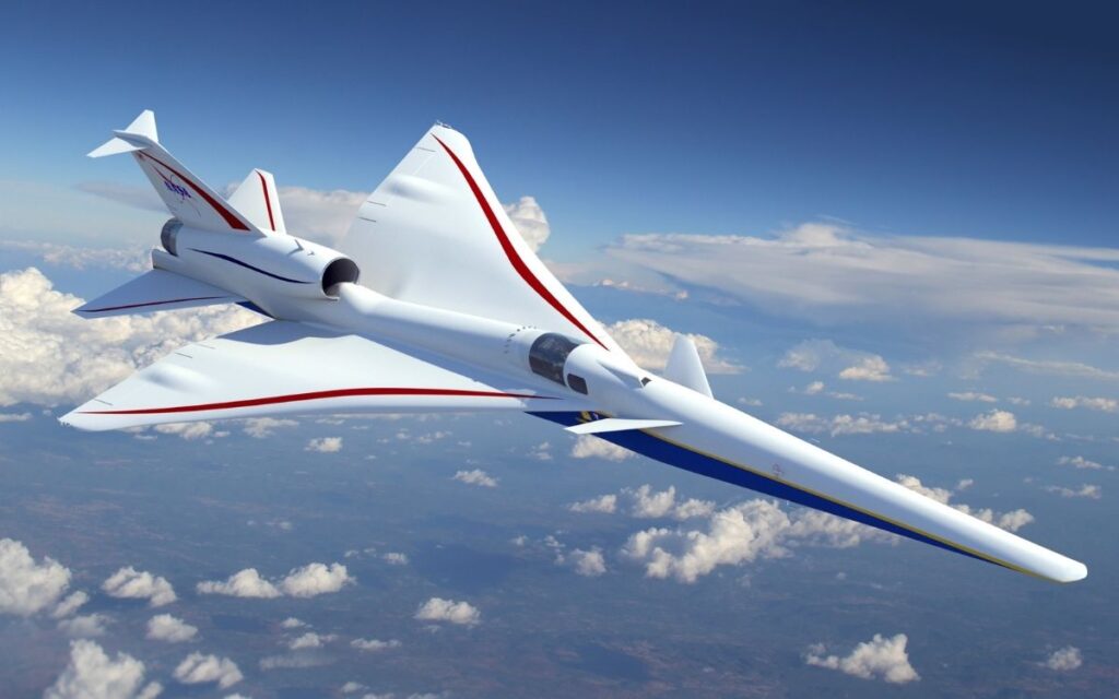 The X-59 in flight