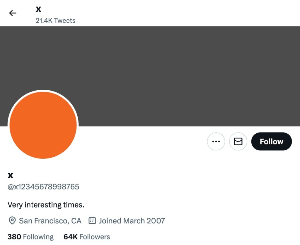 X handle screenshot