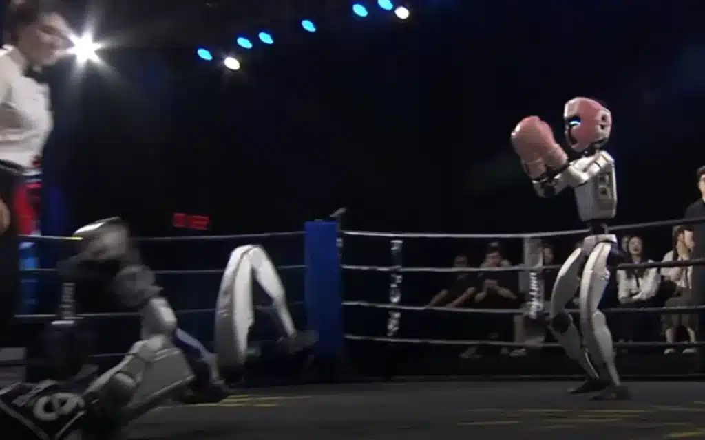 Humanoid robots battle it out in China’s robot fighting debut