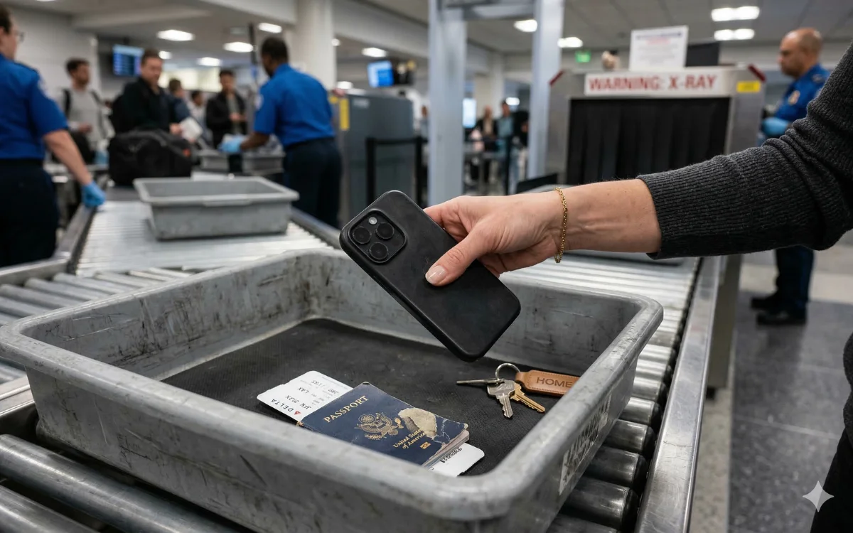 travel-experts-explain-never-put-your-phone-tsa-bin-airport