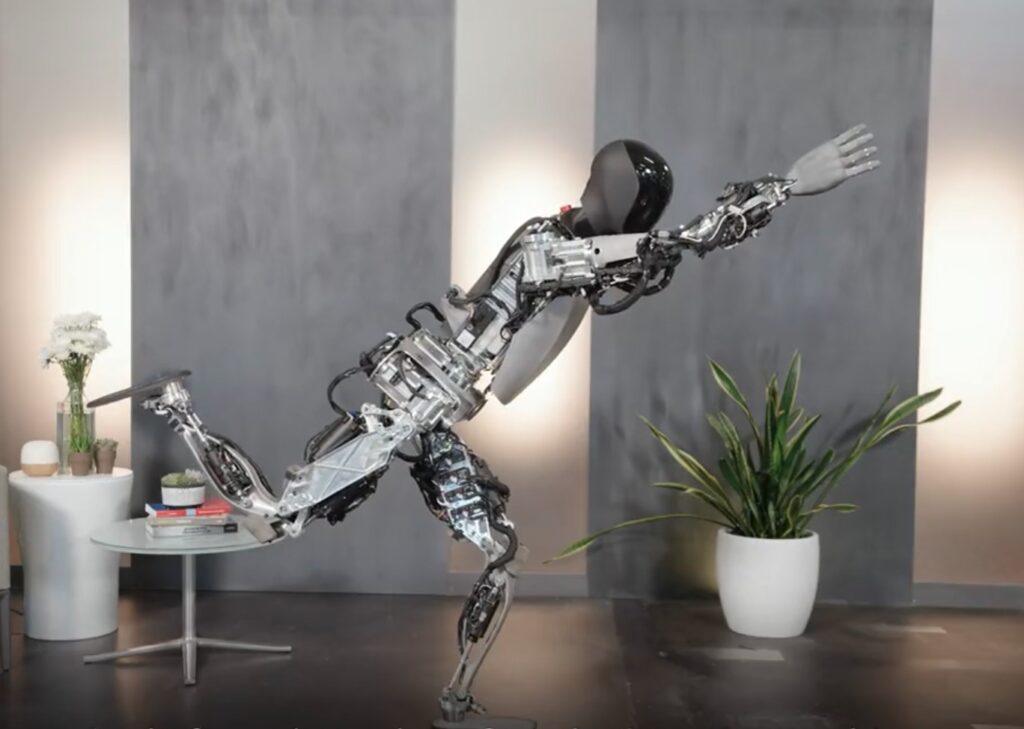 Tesla Bot Optimus doing yoga