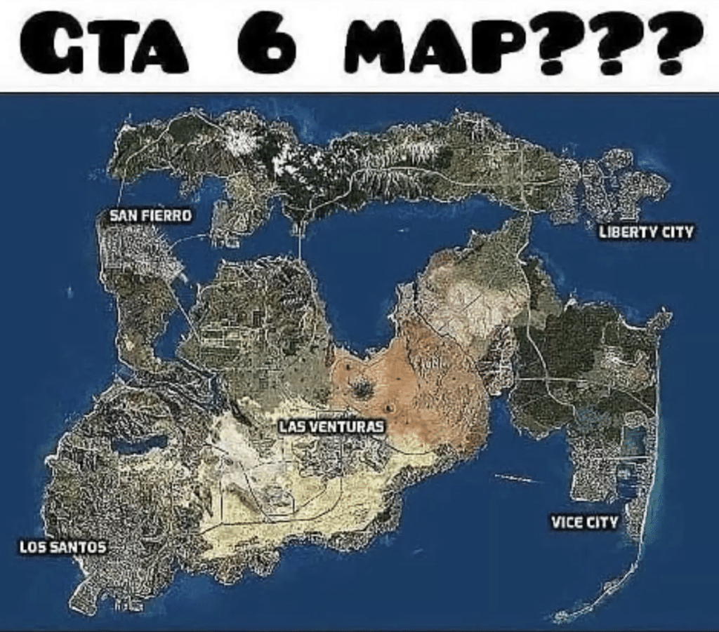 GTA 6 map concept blends all major cities into one enormous open world