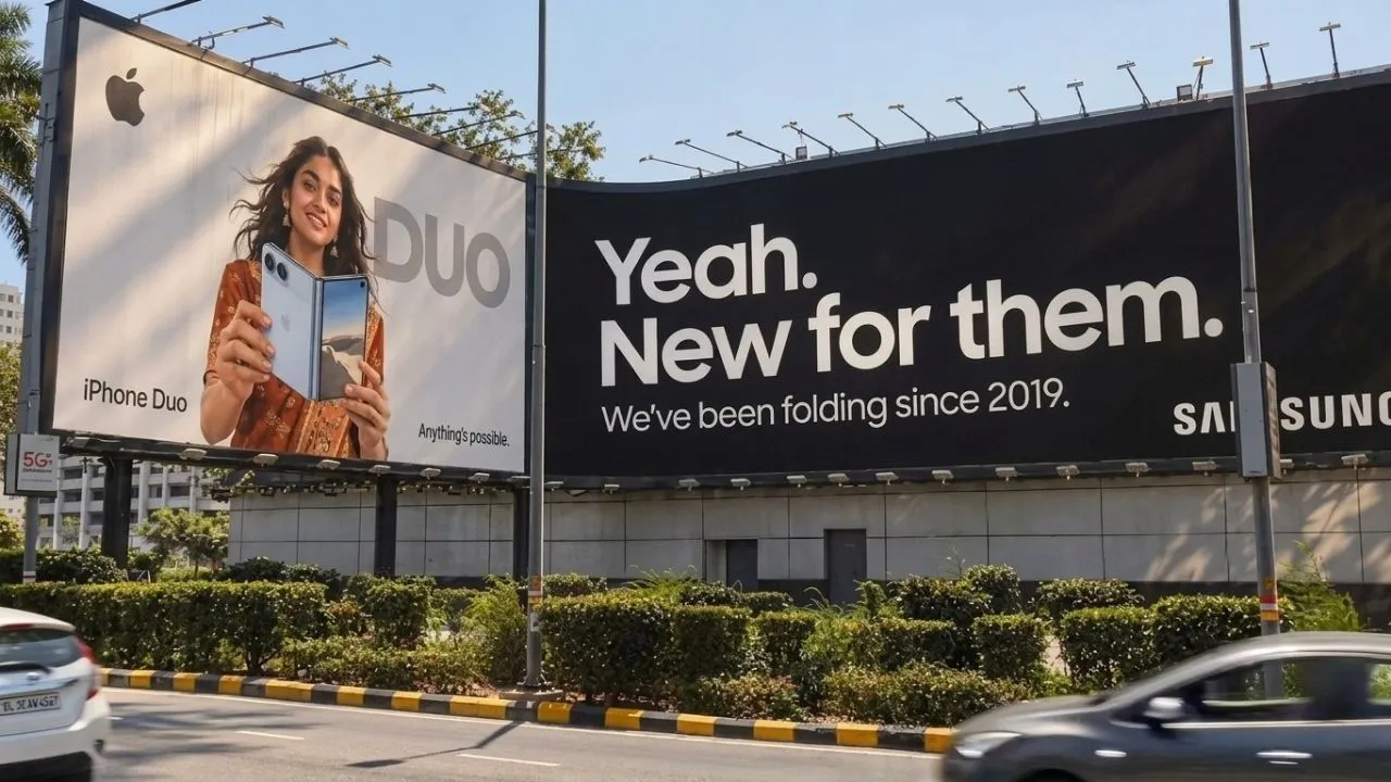 Samsung bought a billboard right next to Apple's to pull off ultimate troll about iPhone Duo