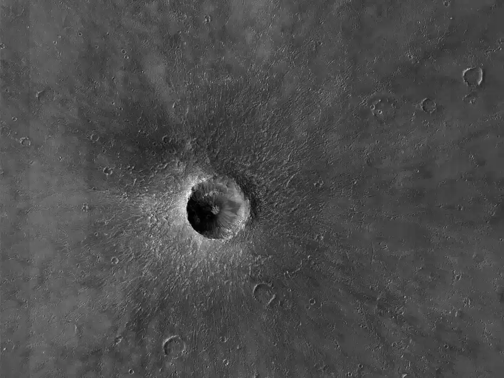 NASA orbiter pictured a 'very recent impact crater' on Mars