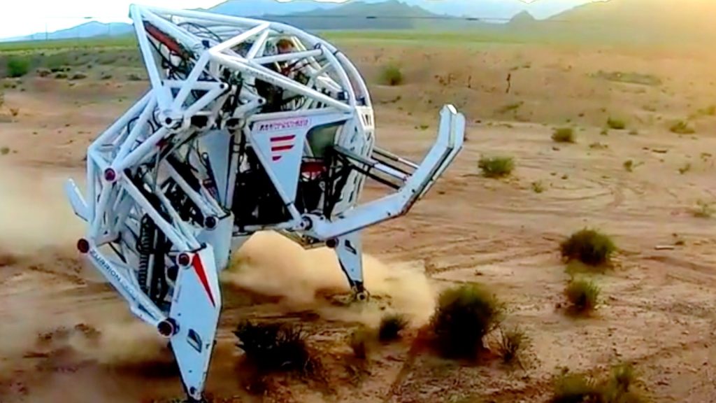 The robotic suit weighs about four tons.