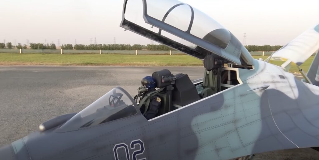 Miniature cockpit on fighter jet