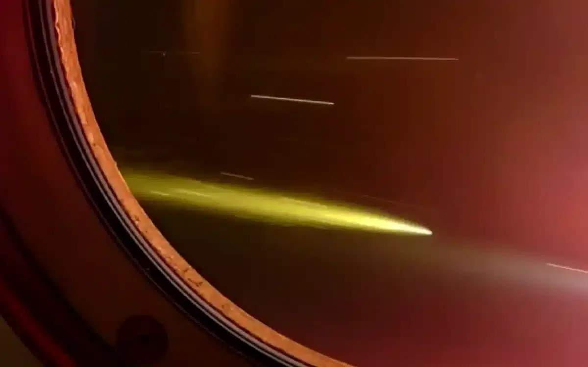 This is what astronauts see as they re-enter the Earth's atmosphere